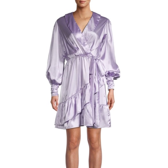 NWT LAVENDER SILK MINI DRESS - Picture 1 of 4